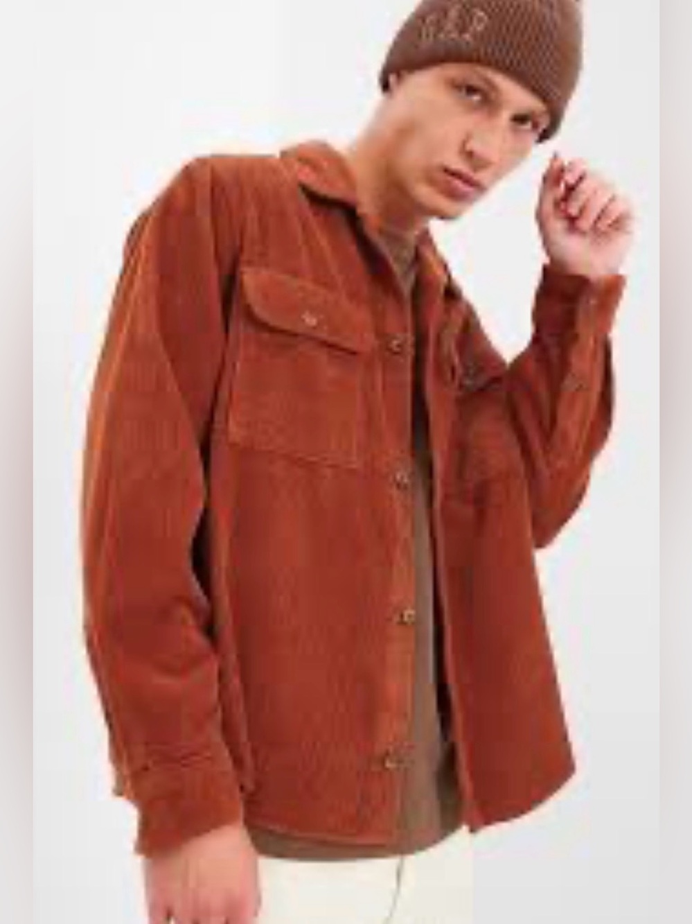 Gap Corduroy Overshirt XL Copper Beech Orange Rust Shacket Fall Shirt Jacket